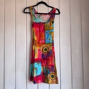Vintage SunSplash Sunflower Sleeveless Dress